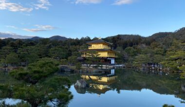 Golden temple in Kyoto. Even surrounded by tourist you feel at peace looking at its reflection.