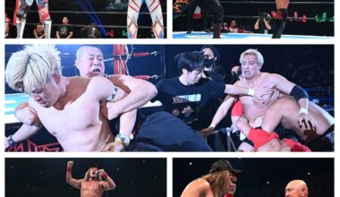 Solemn 10-bell salute to Jay Briscoe, to open the show; Incredible Okada/Kiyomiya melee; Takagi/Nakajima, with the hard-hitting match of the night; Victorious Wrestle Kingdom main-event LIJ roll call; The set-up of Muto/Naito at the Tokyo Dome for Muto’s retirement… what a show!