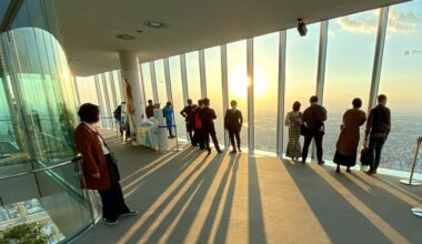 Sunset at the top of Abeno Harukas, Osaka