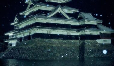 Matsumoto Castle in a snowy night