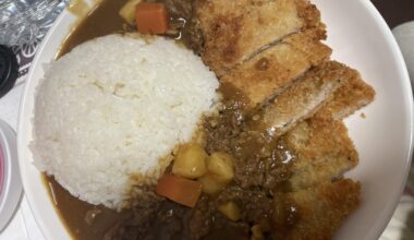 My dad cooked a curry katsu for lunch