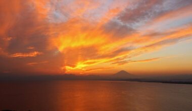 Mt Fuji sunset from Enoshima observatory