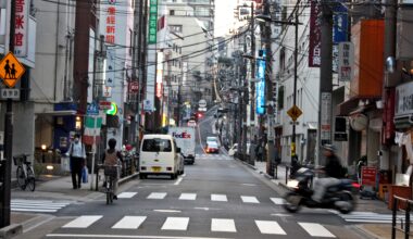 Middle of the road somewhere in Tokyo