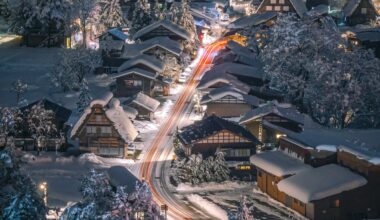 Shirakawa-go village under the snow