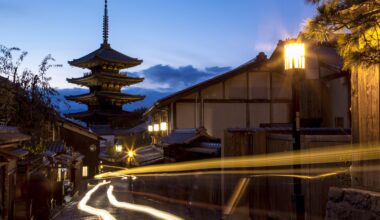 A taxi drove through my long-exposure shot in Kyoto