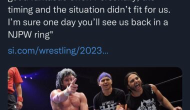 The Young Bucks were meant to be in Kenny’s corner but had vacation plans.