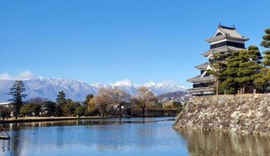 Matsumoto Castle & Alps on a clear day