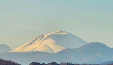 View from my classroom. Takasaki, Gunma. The mountain in the 1st picture is Mt. Asama