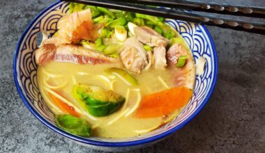 pork miso ramen with Brussels sprout