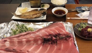 Tuna ribs, horse mackerel Hiraki, whale sashimi