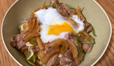 My first attempt to make Gyudon with onsen tamago