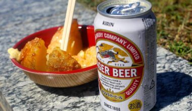 Deep Fried Potatoe Drowned in Butter with COLD Kirin Beer