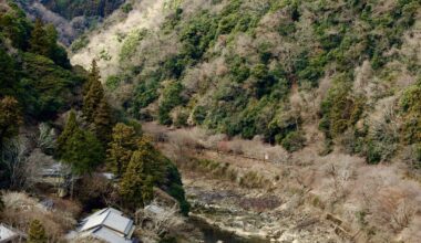 Looking across the Hozu River from above Arashiyama