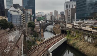 Kanda River rail crossings