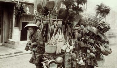 A man selling brooms and baskets. Japan, 1890-1896 [1450x1160]