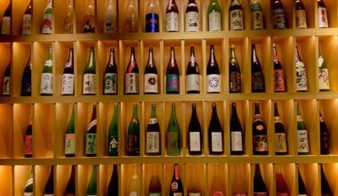 A wall of sake. Shibuya Hikarie 7F, Feb 11, 2023