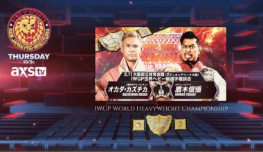 Thursday 10pmE NJPW on AXS Okada Vs Shingo IWGP World title