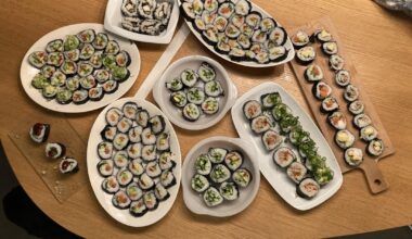 Made sushi with my sister for the first time! Thoughts?