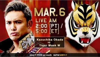 It’s a shame that Ibushi’s leaving… though perhaps in time we’ll see the return of Tiger Mask W and maybe even a rematch of his 45th Anniversary Show bout against Okada!