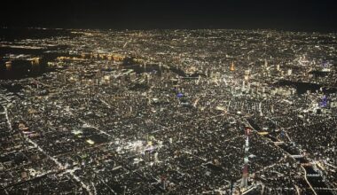 Couple photos of Tokyo I took from a plane the other night