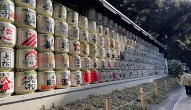 Sake barrels at Meiji Shrine