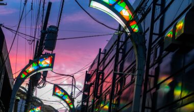 shopping arcade sunset