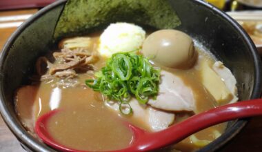 Gyukotu ramen. Beef bone ramen. The taste changes when mashed potatoes are dissolved in the soup.