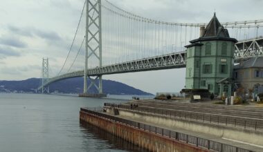 Akashi-Kaikyo Ohashi, the world's 2nd longest suspension bridge. Located just west of Kobe, Japan, where I live. I just started giving tours.