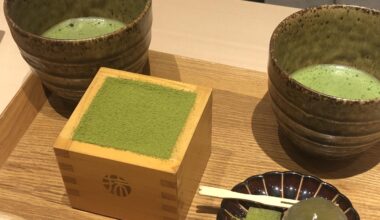 matcha lovers! matcha tiramisu in sake dish from Maccha House 🤤