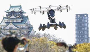 Japan's 1st piloted flying taxi test held ahead of 2025 World Expo