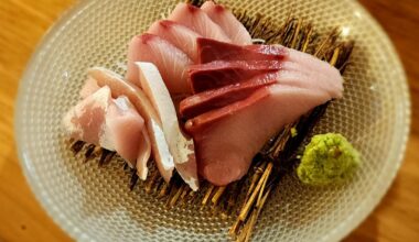 Yellowtail, Herring, Fried Oyster, and Awamori