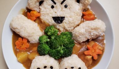 My friend and I made Japanese curry and we had to make our bowls cute as possible. The first photo is my friend's bowl and I made the second because I love penguins!