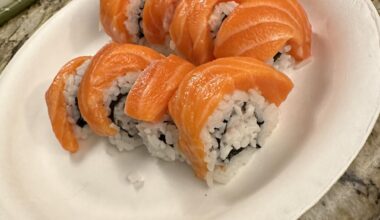 Did more home sushi making last night. Used the Steelhead from Costco because packs of Atlantic salmon were all way too big. Much more difficult to cut and prepare than the Atlantic salmon. Had to skin it and doesn’t cut as nice but still made some rolls with it.