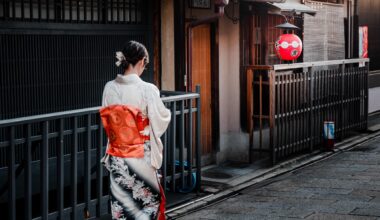 Woman walking through Kyoto