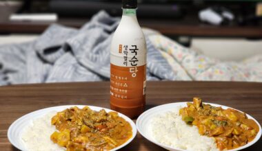 Made Some Curry and Paired it with Korean Rice Wine (Makgeolli)