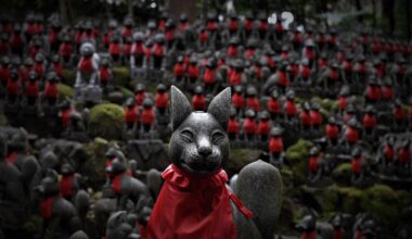 At Toyokawa Inari, a fox shrine in Aichi