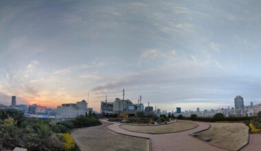 Roof top in Ebisu (Tokyo) when the sun is going down