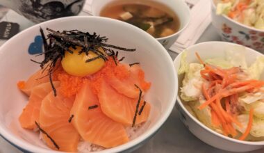 My salmon donburi dinner