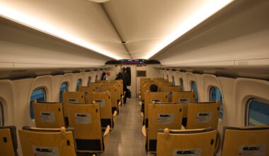 The Nishi Kyushu Shinkansen KAMOME interior looks more like first-class in a plane than a train.