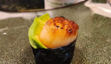 Scallop, avocado, and Bachan's Yuzu.