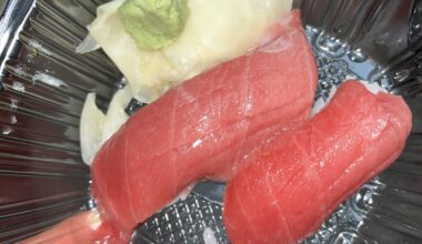 Is this nigiri fresh?? Why is it so slimy and wet lol? And what tuna fish is this? It literally doesn’t smell like anything…