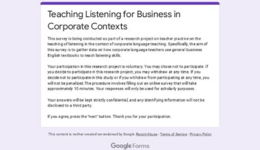 Help appreciated - survey on listening for business English