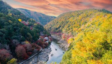 Katsura river in Arashiyama.