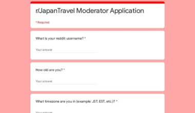 Japan Travel Moderator Applications Are Open!