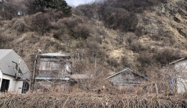 overgrown house on western edge of Mount Hakodate