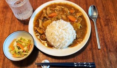 Japanese chicken curry and quick pickled spring cabbage & carrots