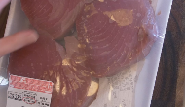 Breaking down the Costco tuna for sashimi and poke