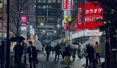 Shinagawa in the rain