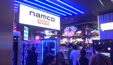 Opening night of the Namco Tokyo arcade bar in Shinjuku!