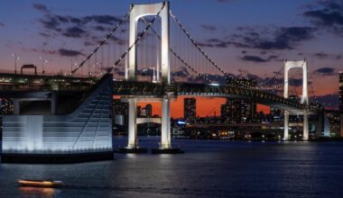 Rainbow Bridge at night, Tokyo